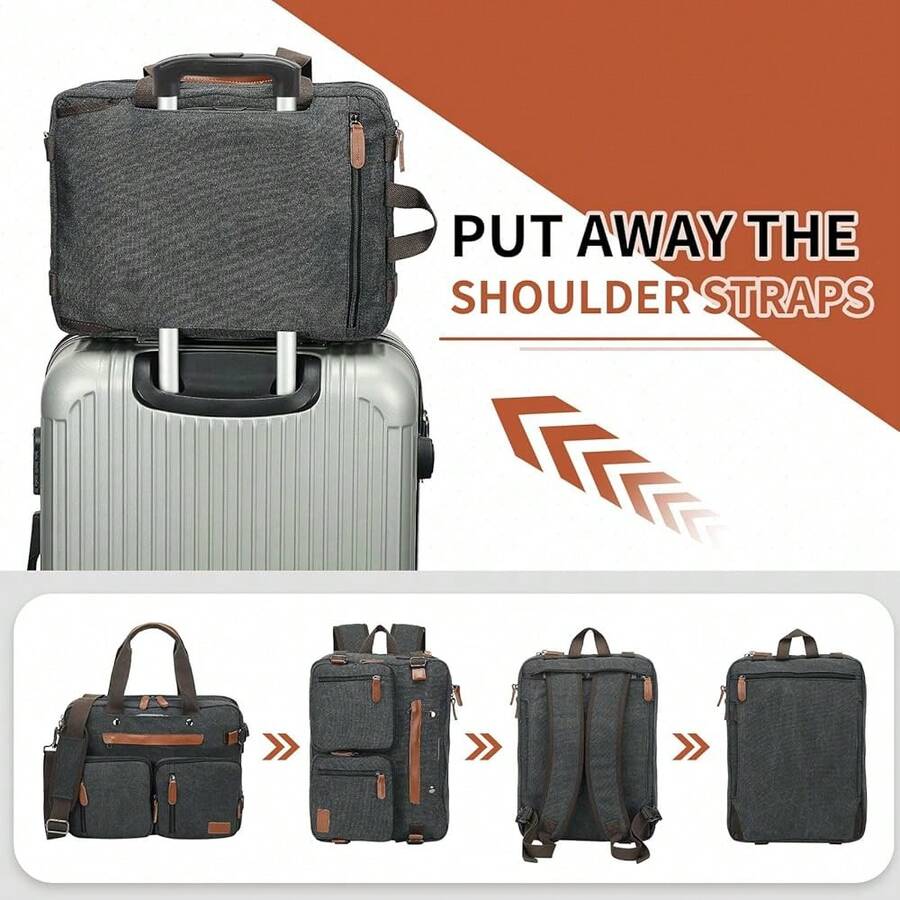 Canvas Backpack Casual - Canvas Laptop Backpack 3-In-1 Convertible Bag