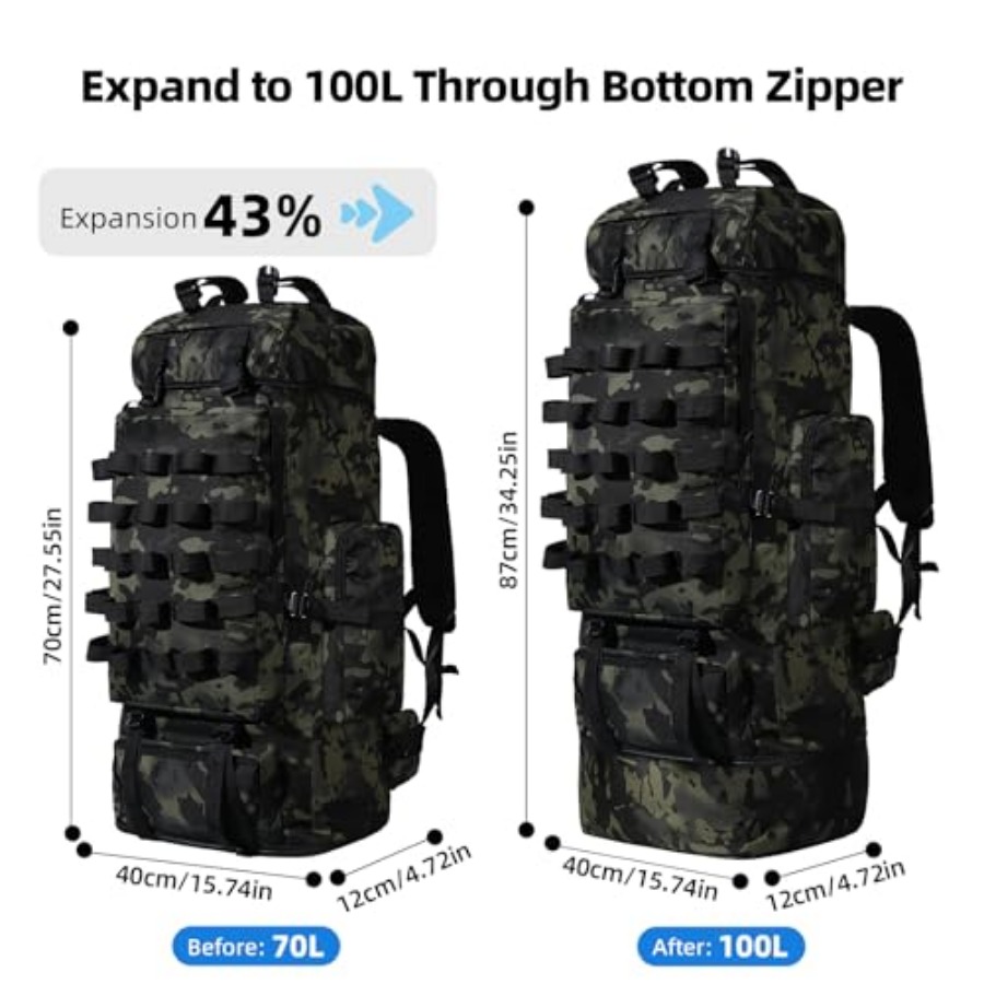 70L/100L Camping Hiking Backpa - огляд і ціна Hiking Backpack Waterproof