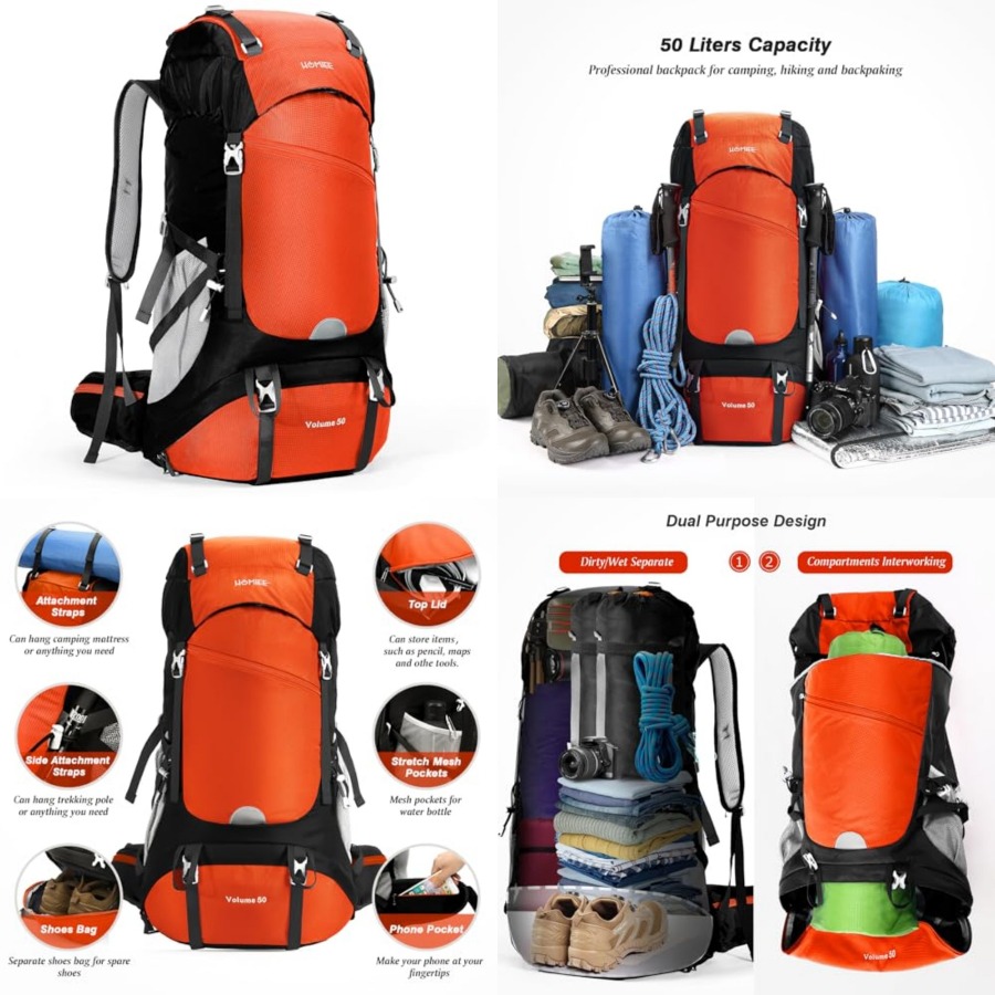 50L Hiking Backpack Travel Bag - огляд і ціна Hiking Backpack Waterproof