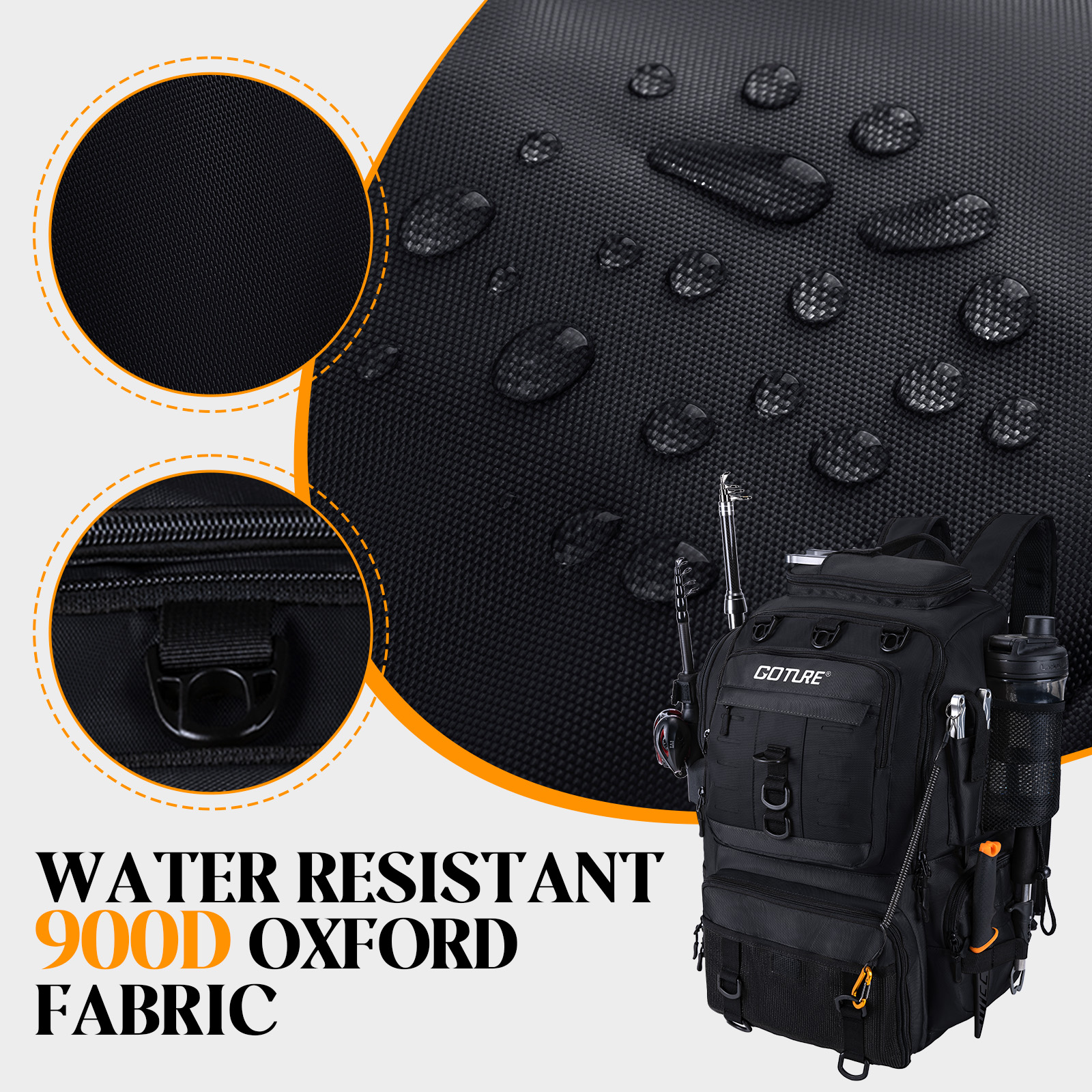 Goture Fishing Bag with Rod Ho - огляд і ціна Backpack Insert Organizer