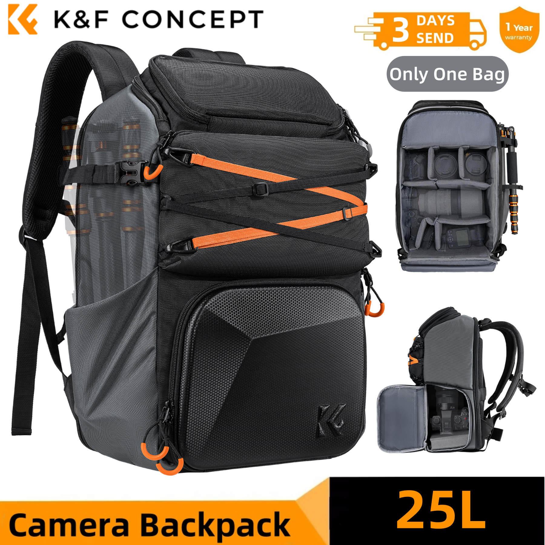 K&F CONCEPT 25L Outdoor Camera - огляд і ціна Rain Cover Backpack