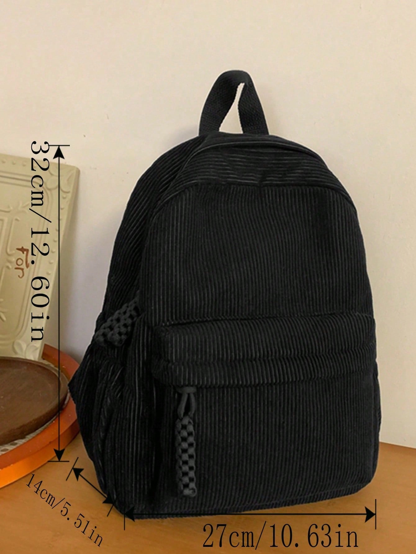 Solid Color Corduroy Fabric Fa - огляд і ціна Fashion Backpack Women