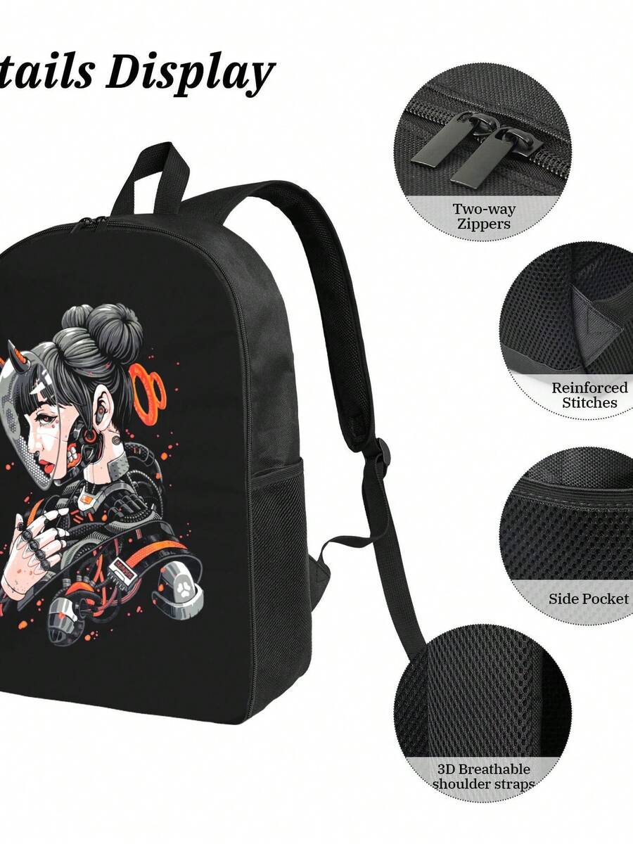 Cyberpunk Cyborg Girl Waterpro - огляд і ціна Travel Backpack Anti Theft