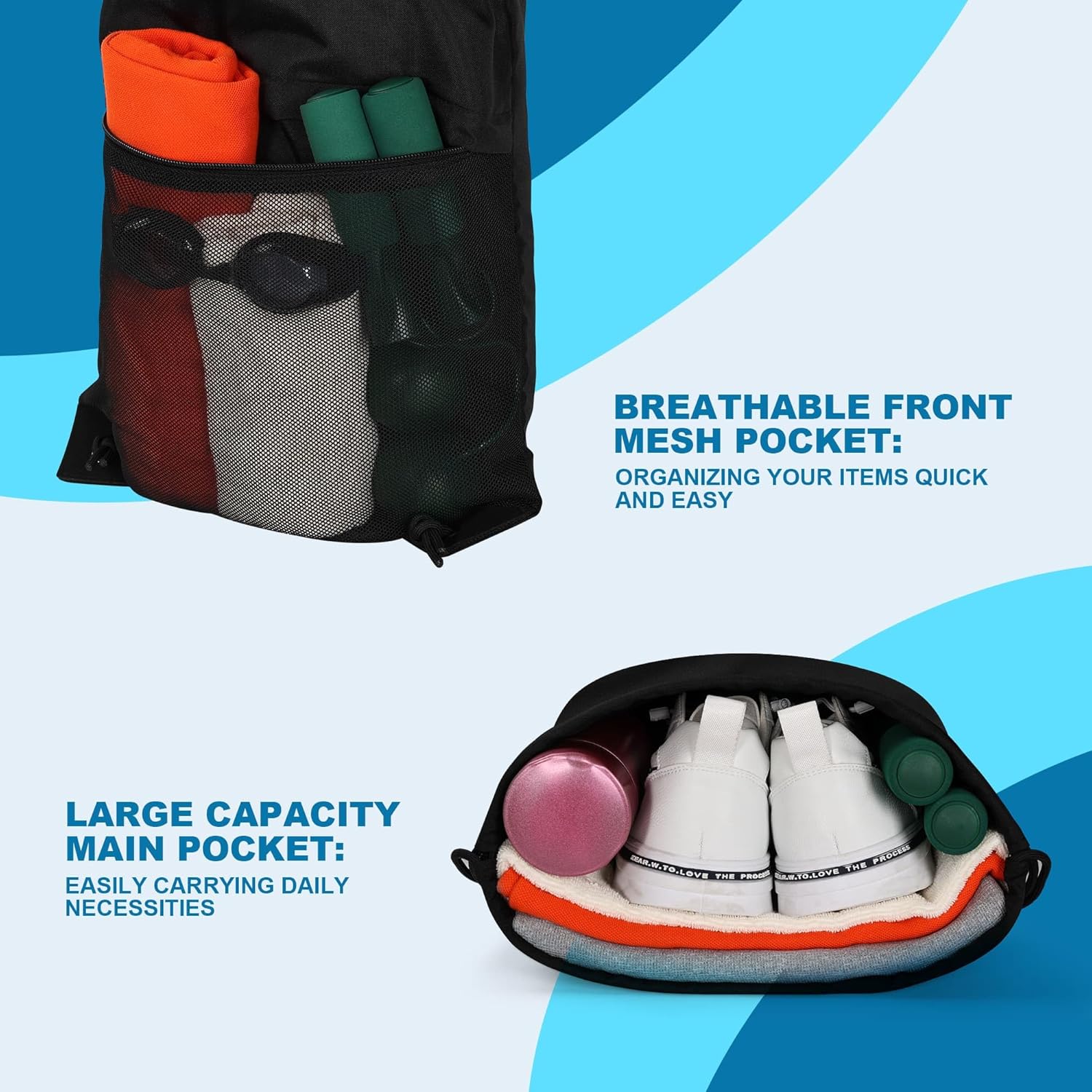TILYMOL Drawstring Backpack Gy - огляд і ціна Drawstring Gym Bag