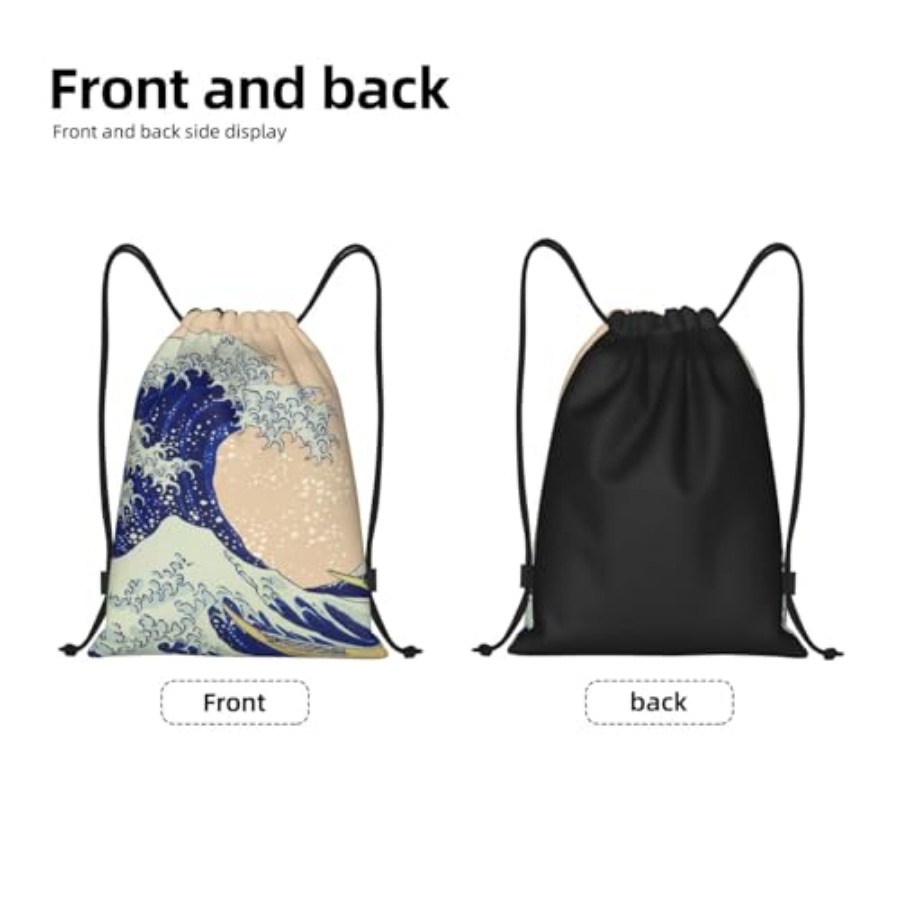 Japanese Kanagawa Ocean Great  - огляд і ціна Drawstring Gym Bag