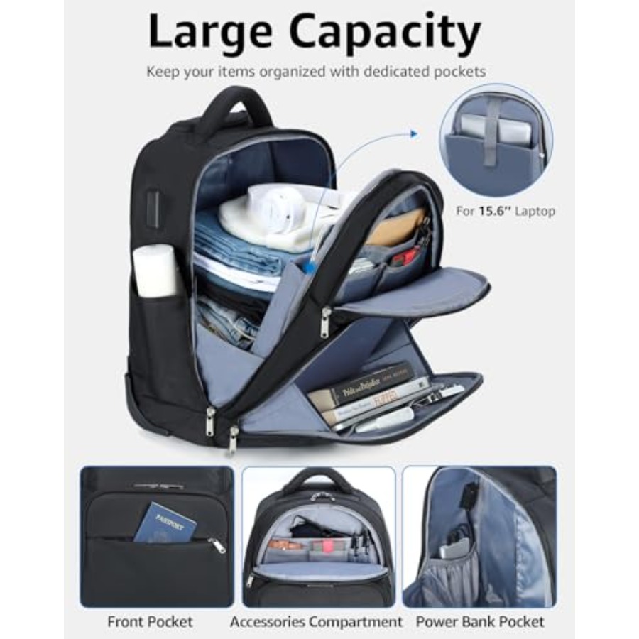 Rolling Backpack 30L Travel La - огляд і ціна Laptop Backpack 15.6