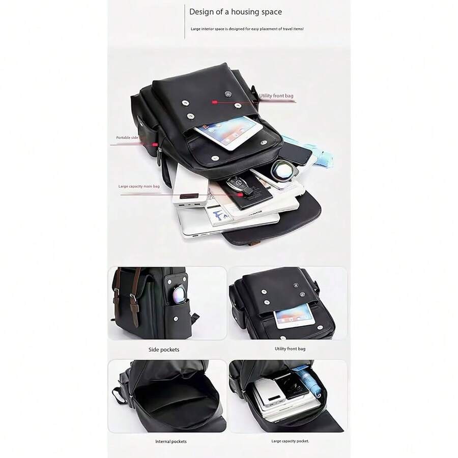 PU Leather Backpack For Men An - огляд і ціна Leather Backpack Vintage