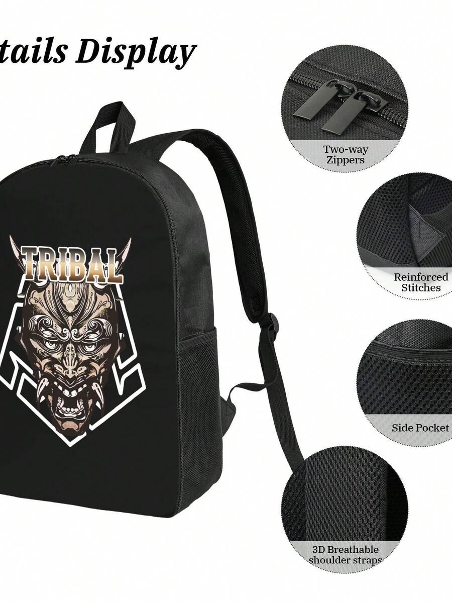 Tribal Demon Print Waterproof  - огляд і ціна Travel Backpack Anti Theft