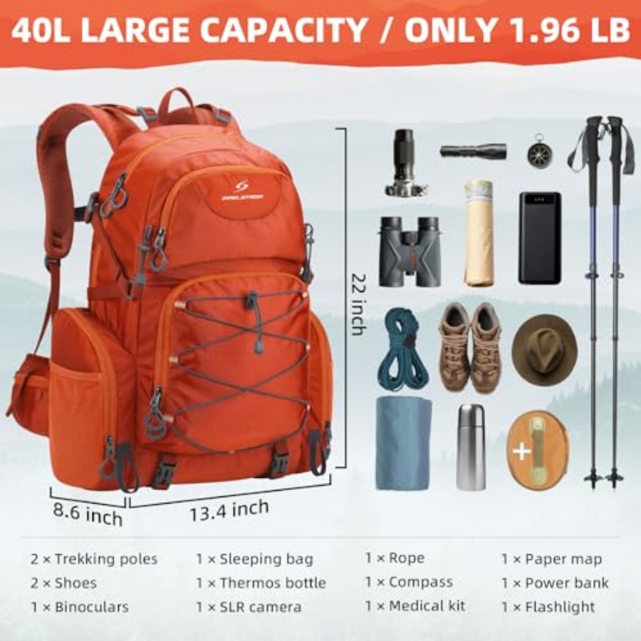 Hiking Backpack, 40L Waterproo - огляд і ціна Hiking Backpack Waterproof