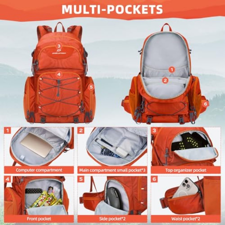 Hiking Backpack, 40L Waterproo - огляд і ціна Hiking Backpack Waterproof