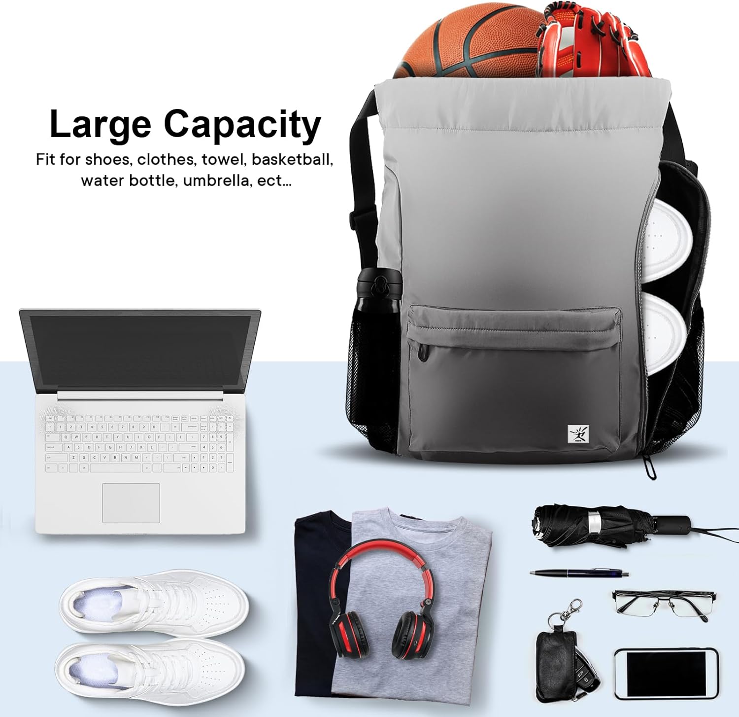 Drawstring Backpack with Mesh  - огляд і ціна Drawstring Gym Bag