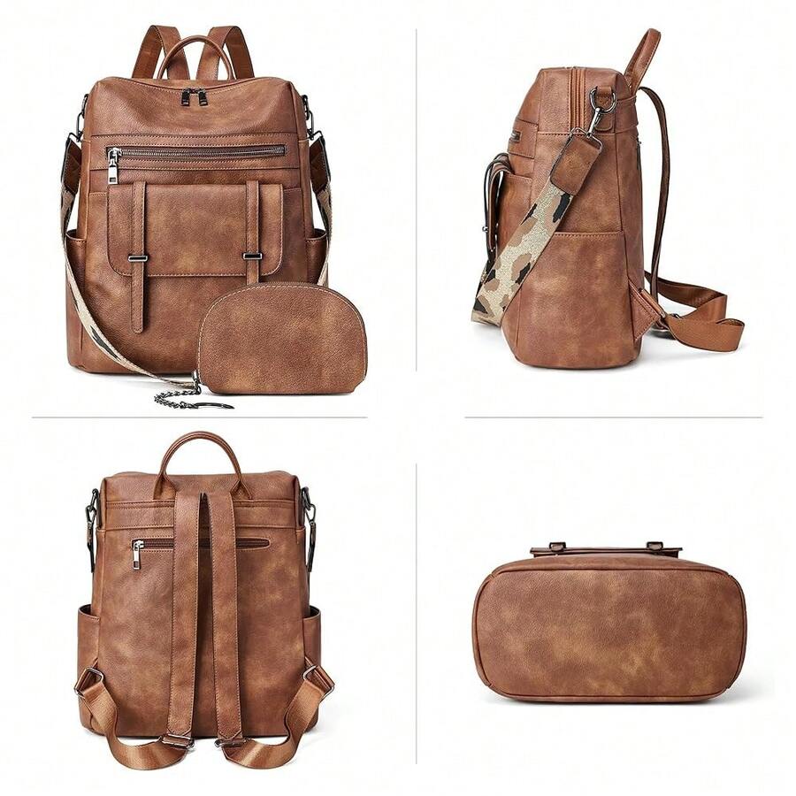 Women Fashion Vintage Brown PU - огляд і ціна Leather Backpack Vintage