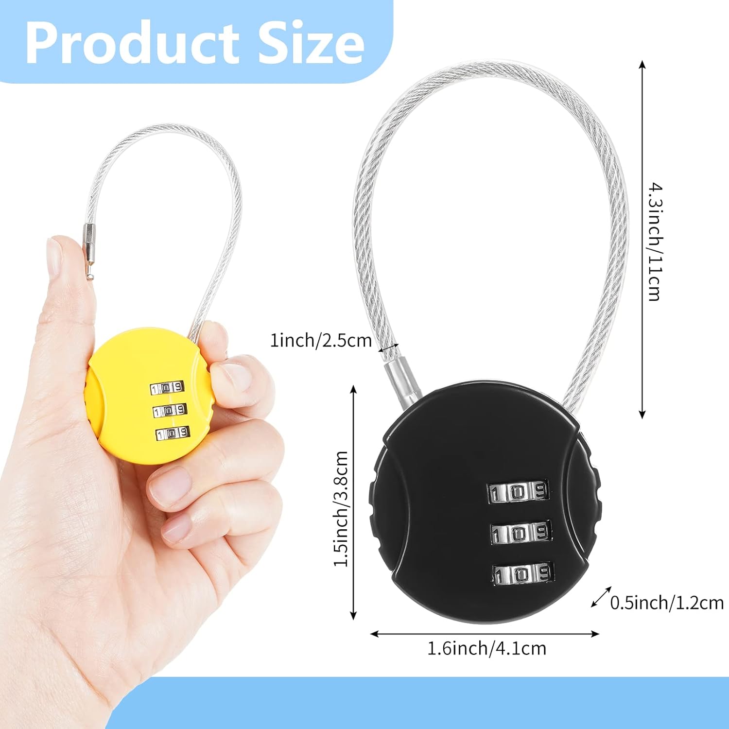 8 Pack Combination Wire Lock 3 - огляд і ціна Backpack Lock Combo