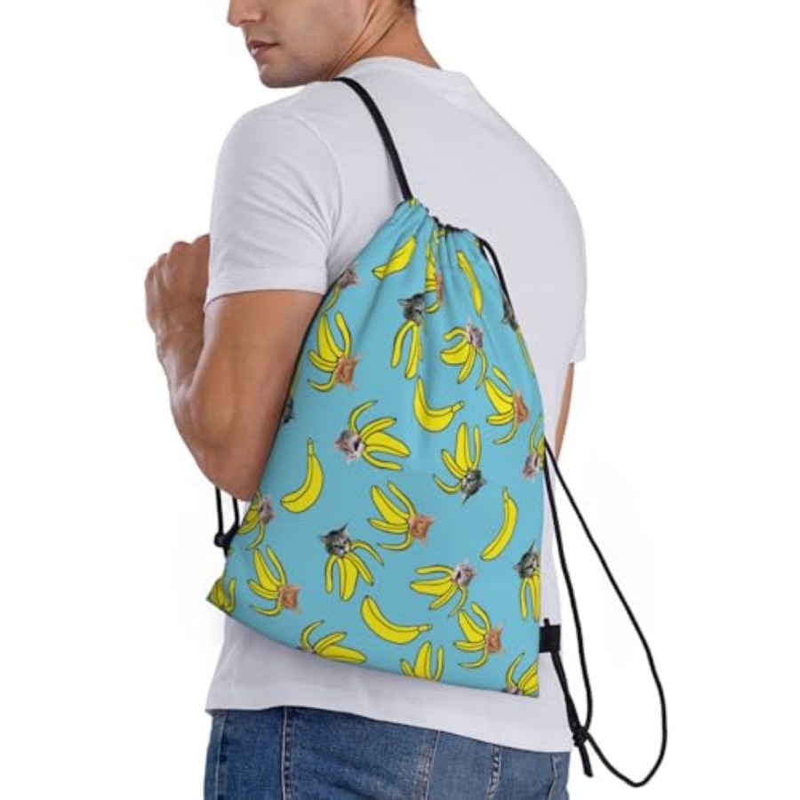 Funny Cat Banana Bananas Draws - огляд і ціна Drawstring Gym Bag